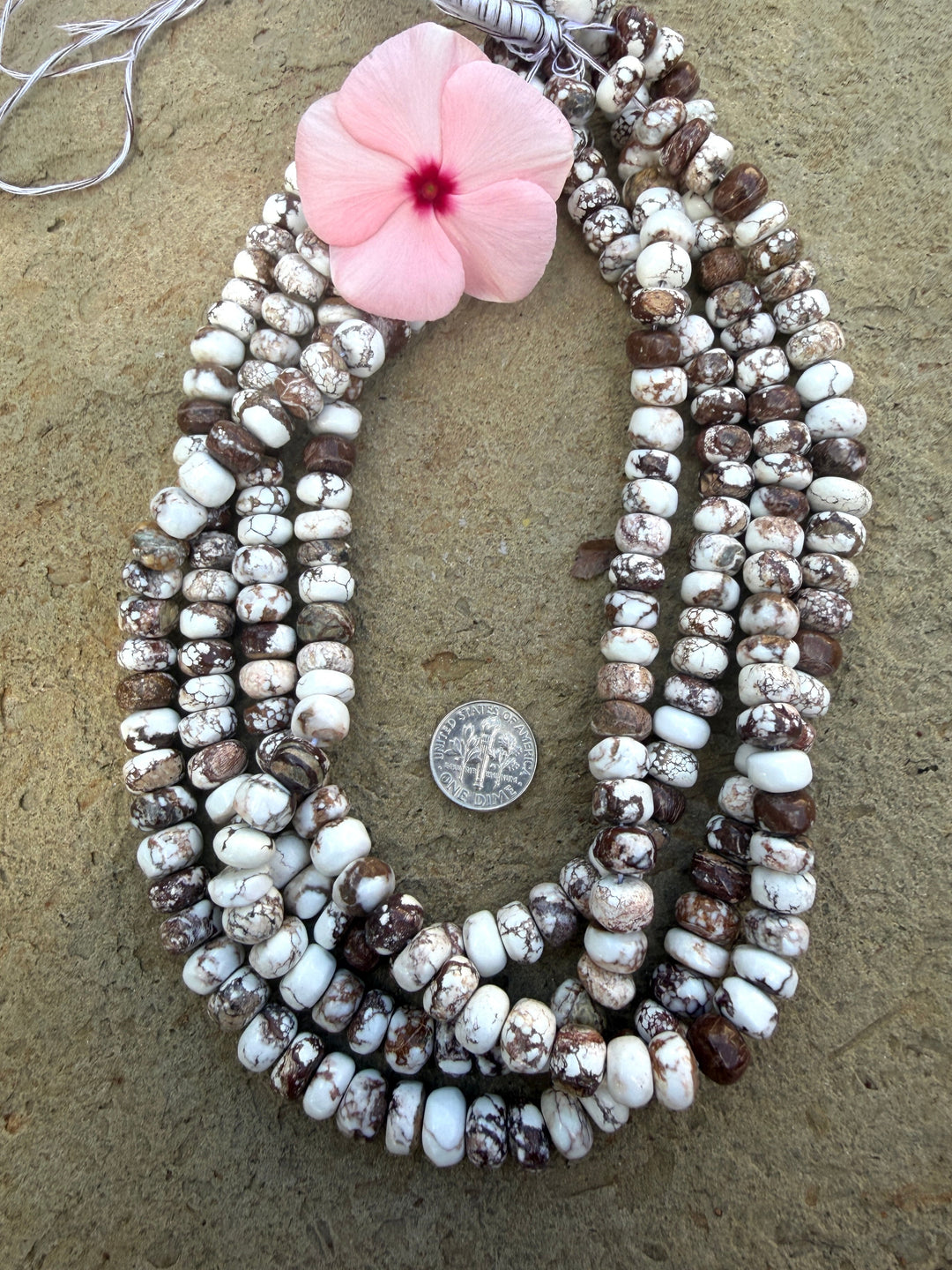 RARE Arizona Wild Horse Handcut Irregular Rondelle Beads