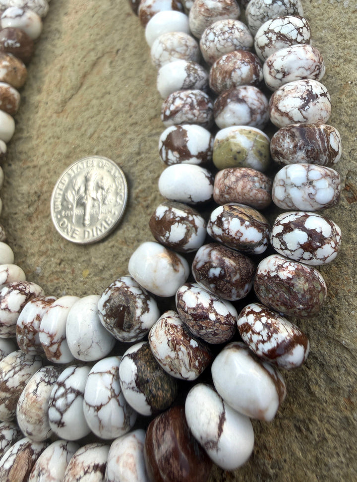 RARE Arizona Wild Horse Handcut Irregular Rondelle Beads