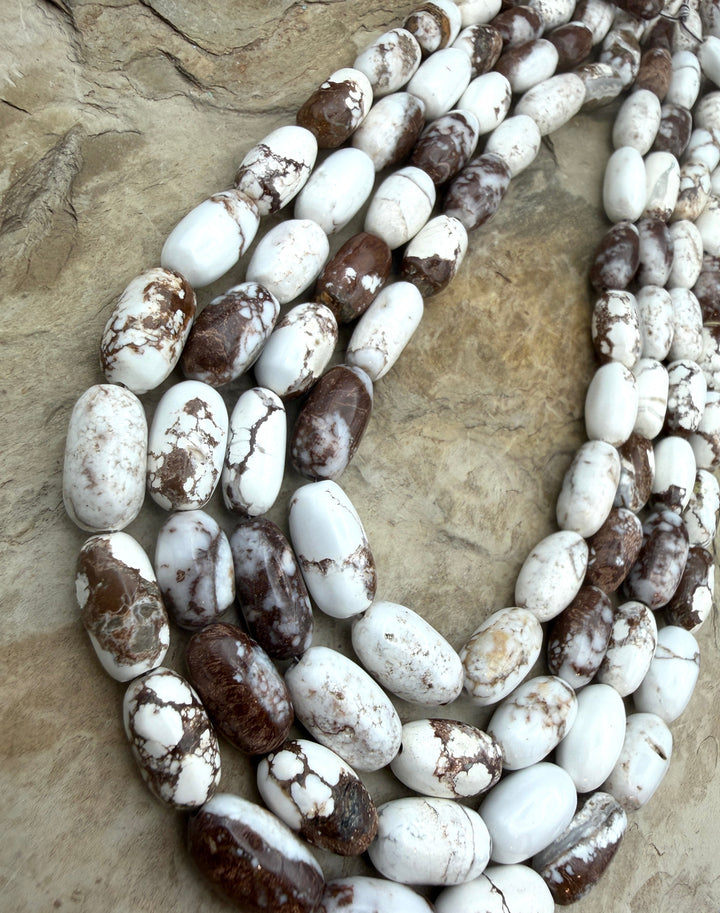 RARE Arizona Wild Horse Handcut Long Oval Beads 7x14mm