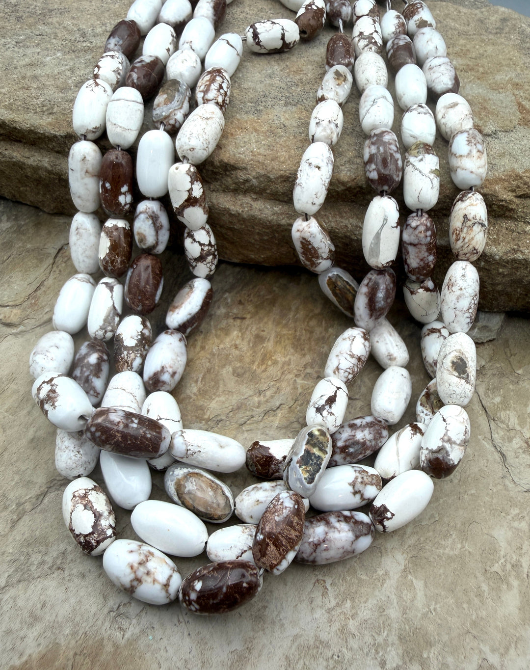 RARE Arizona Wild Horse Handcut Long Oval Beads 7x14mm