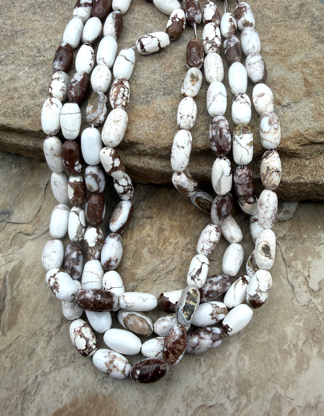 RARE Arizona Wild Horse Handcut Long Oval Beads 7x14mm
