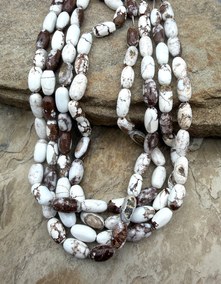 RARE Arizona Wild Horse Handcut Long Oval Beads 7x14mm