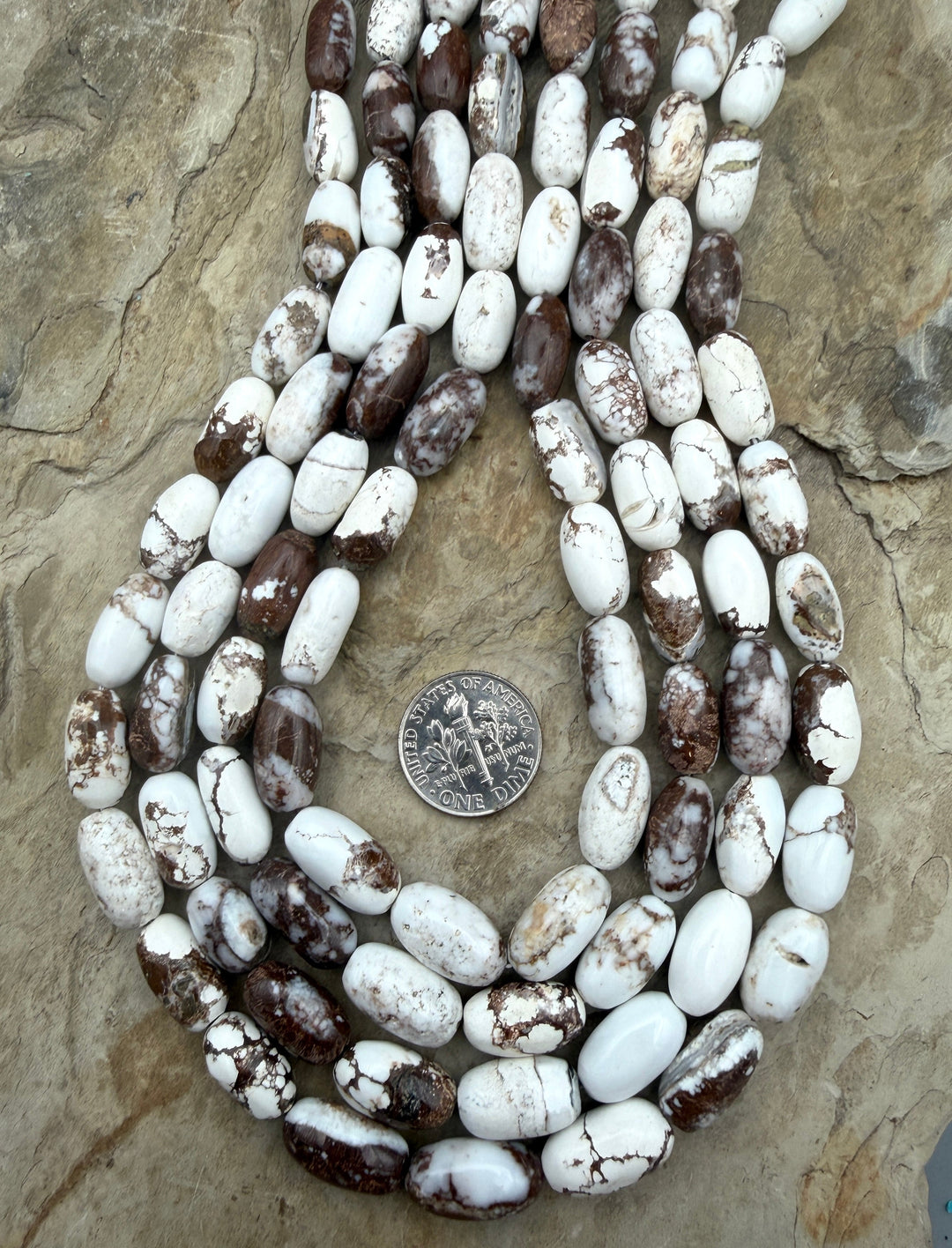 RARE Arizona Wild Horse Handcut Long Oval Beads 7x14mm
