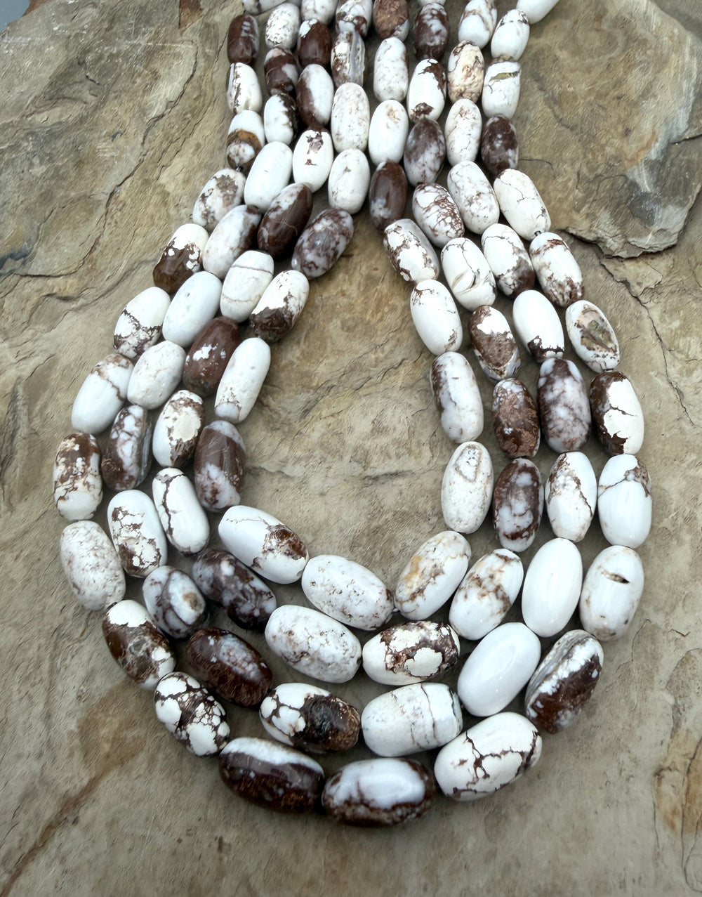 RARE Arizona Wild Horse Handcut Long Oval Beads 7x14mm