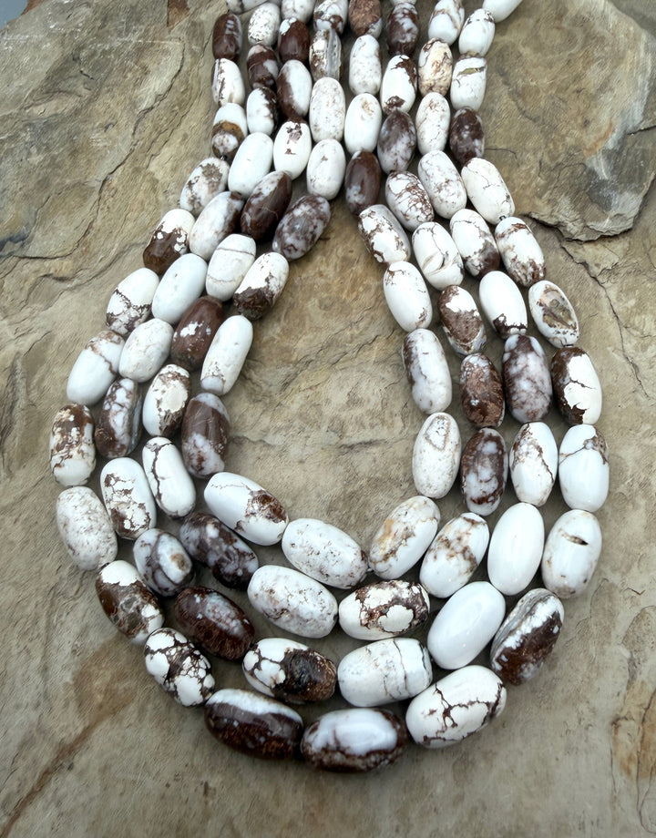 RARE Arizona Wild Horse Handcut Long Oval Beads 7x14mm