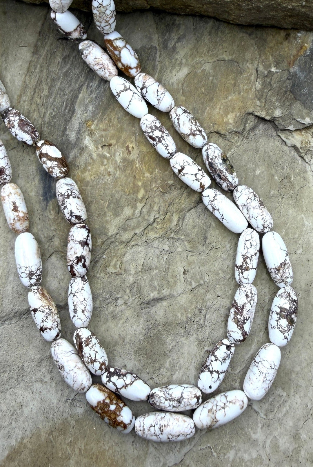 RARE Arizona Wild Horse Handcut Long Oval Shaped Beads