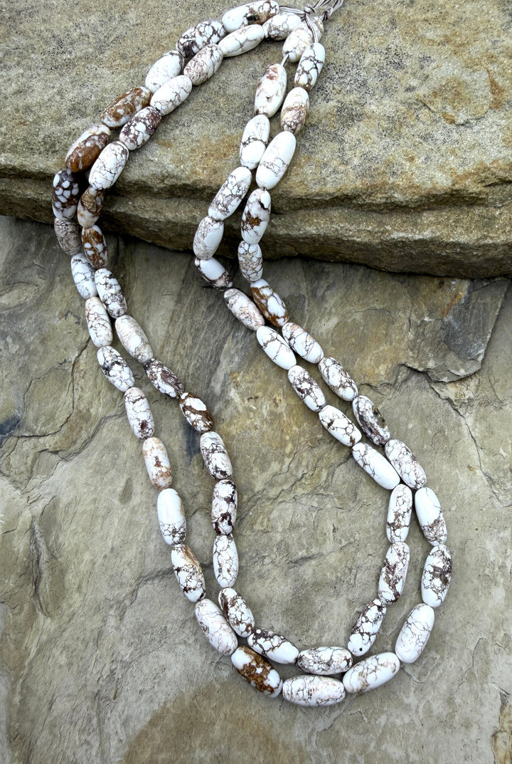 RARE Arizona Wild Horse Handcut Long Oval Shaped Beads