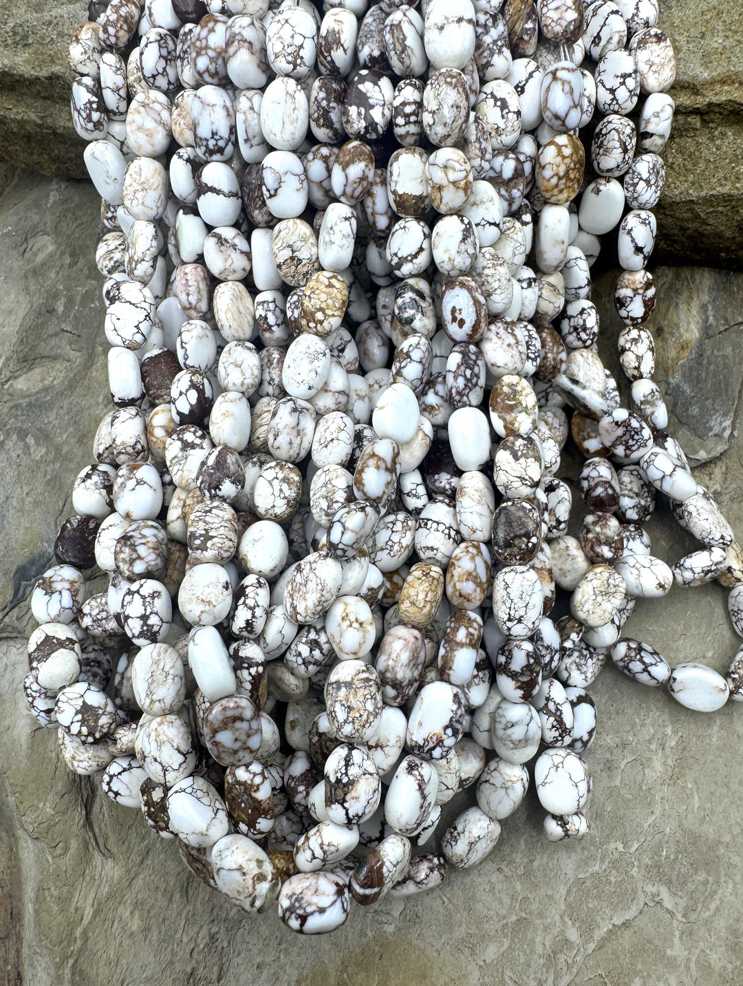 RARE Arizona Wild Horse Handcut Oval Beads 6x10mm 16 Inch