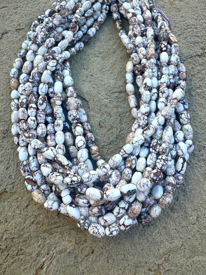 RARE Arizona Wild Horse Handcut Rice Beads 5x9mm 16 Inch