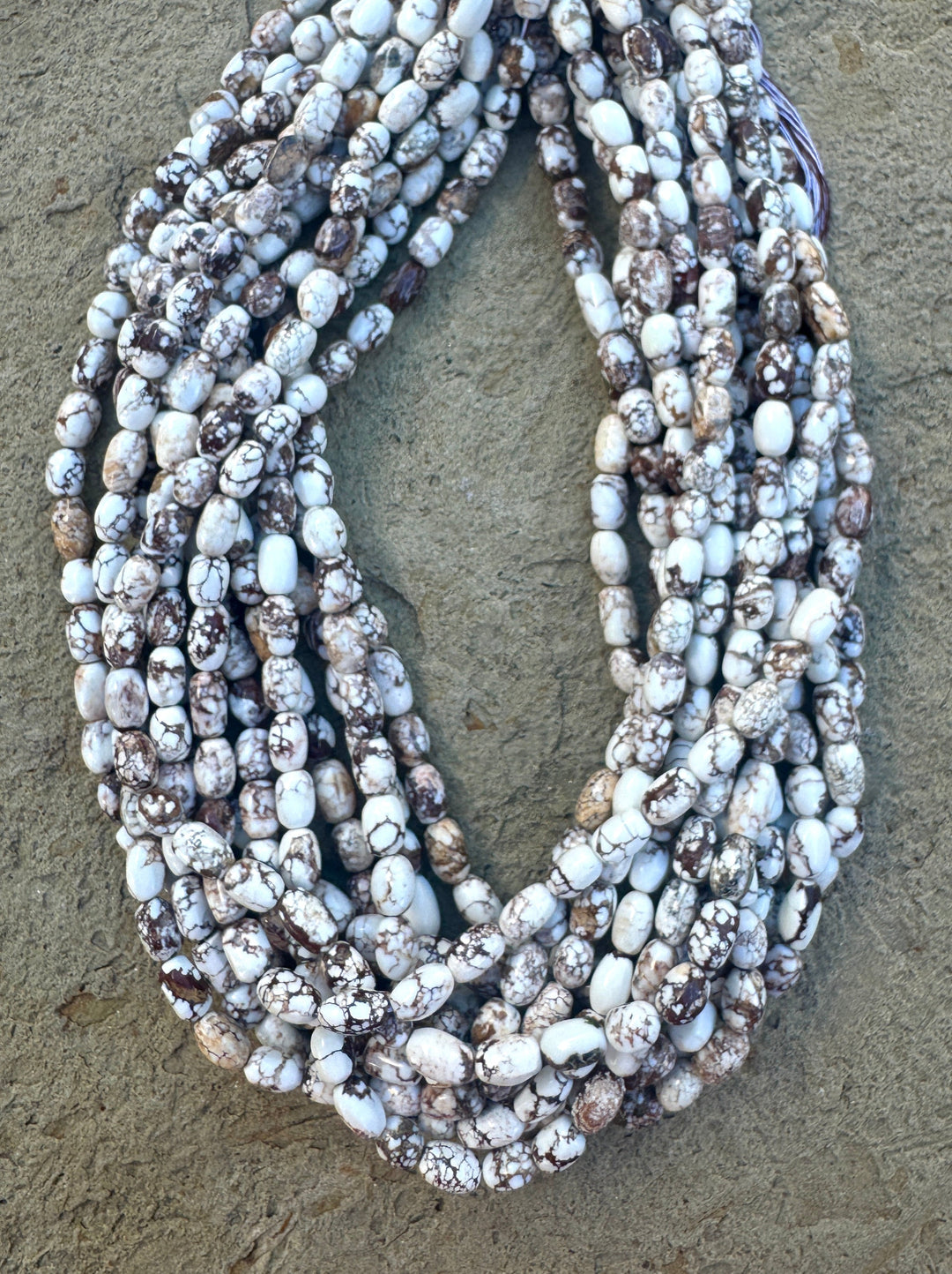 RARE Arizona Wild Horse Handcut Rice Beads 5x9mm 16 Inch