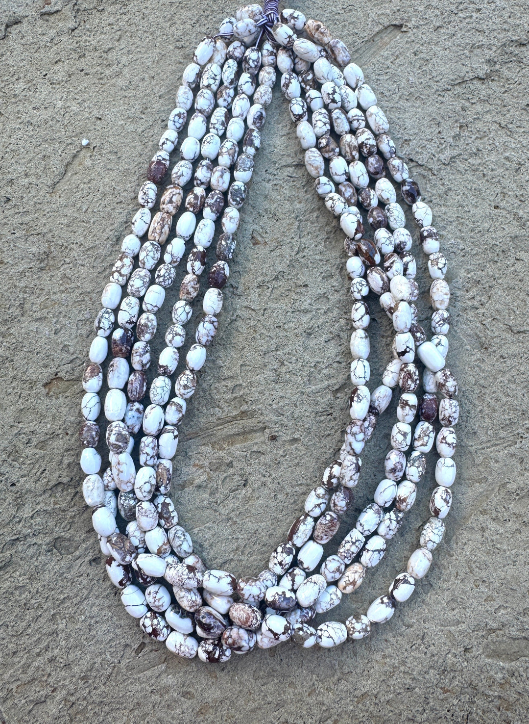RARE Arizona Wild Horse Handcut Rice Beads 5x9mm 16 Inch