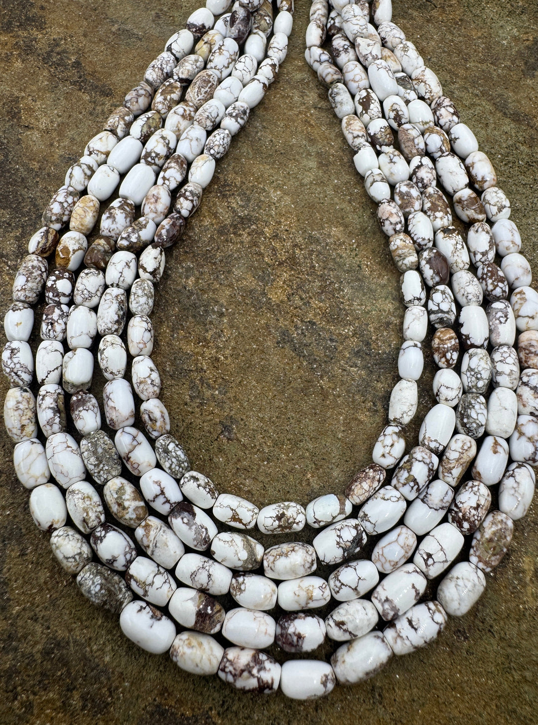 RARE Arizona Wild Horse Handcut Rice Shaped Beads 5x8mm 16