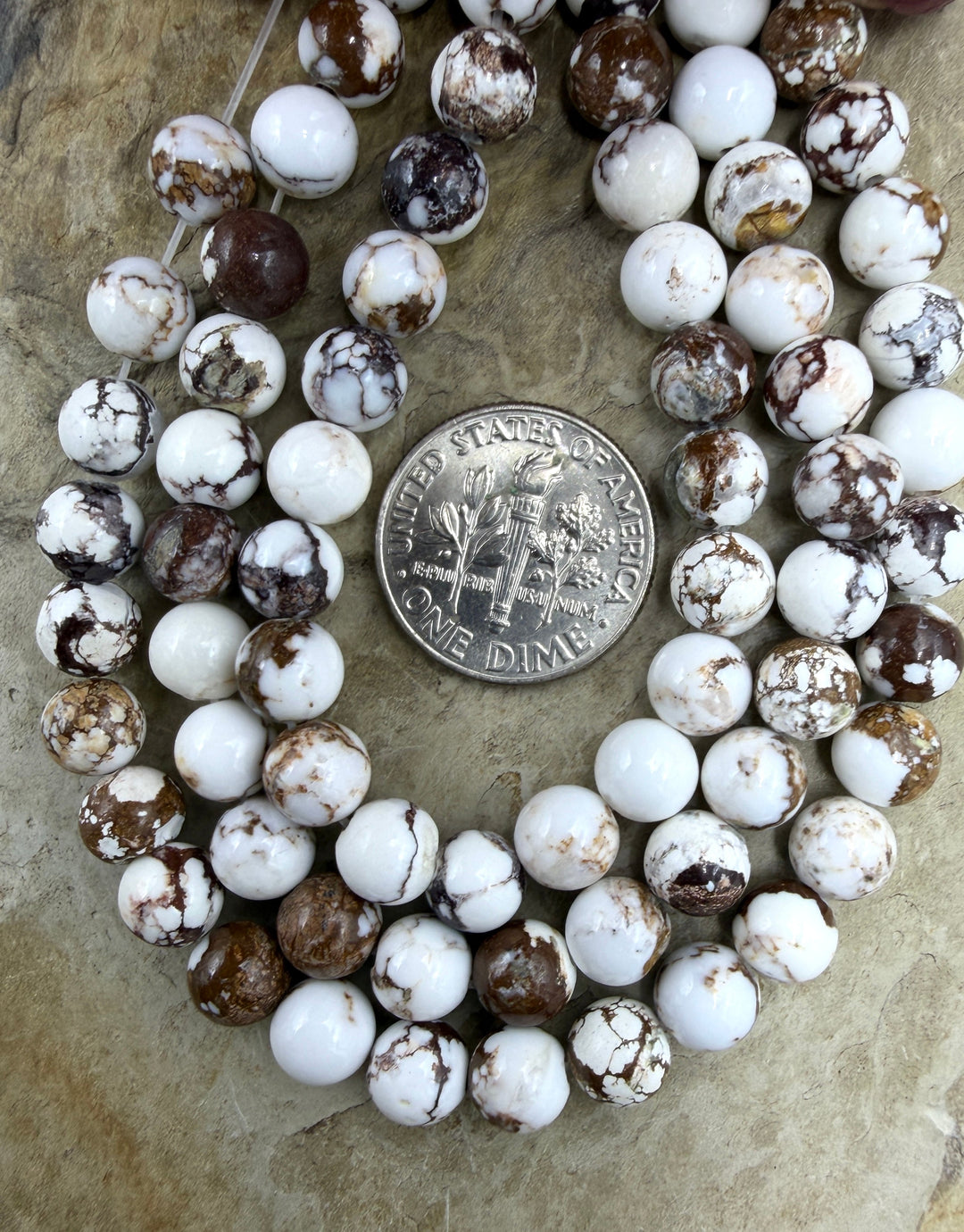 RARE Arizona Wild Horse Handcut Round 6mm 8 Inch