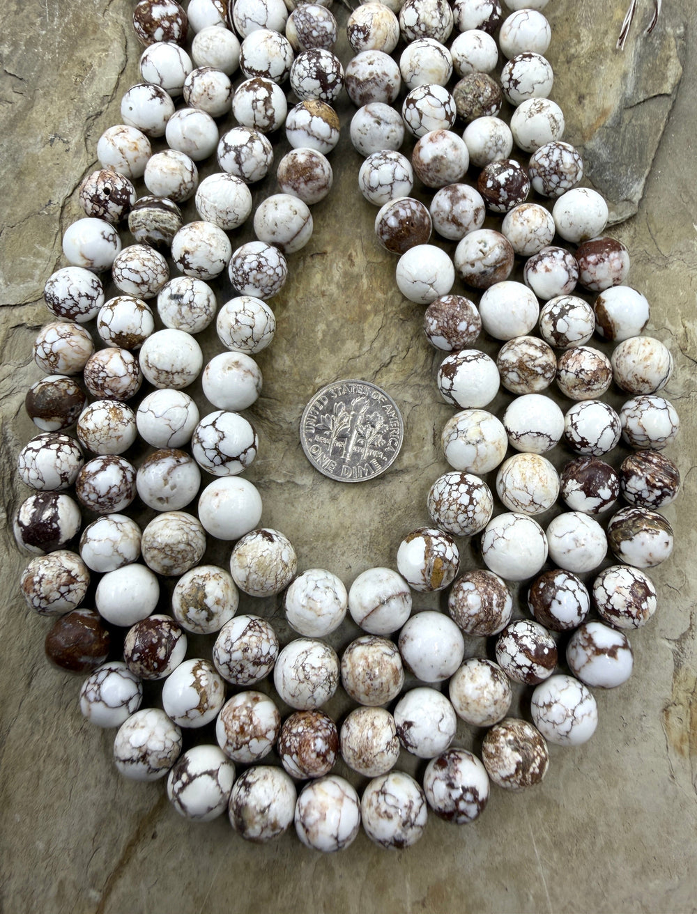 RARE Arizona Wild Horse Handcut Round 8mm 16 Inch Strand