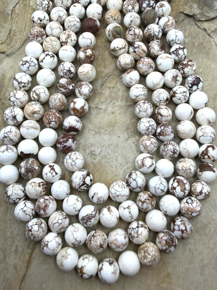 RARE Arizona Wild Horse Handcut Round 8mm 16 Inch Strand