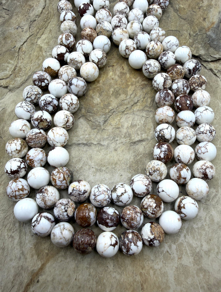 RARE Arizona Wild Horse Handcut Round 9-10mm 16 Inch Strand