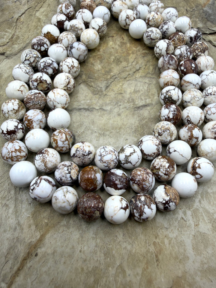 RARE Arizona Wild Horse Handcut Round 9-10mm 16 Inch Strand