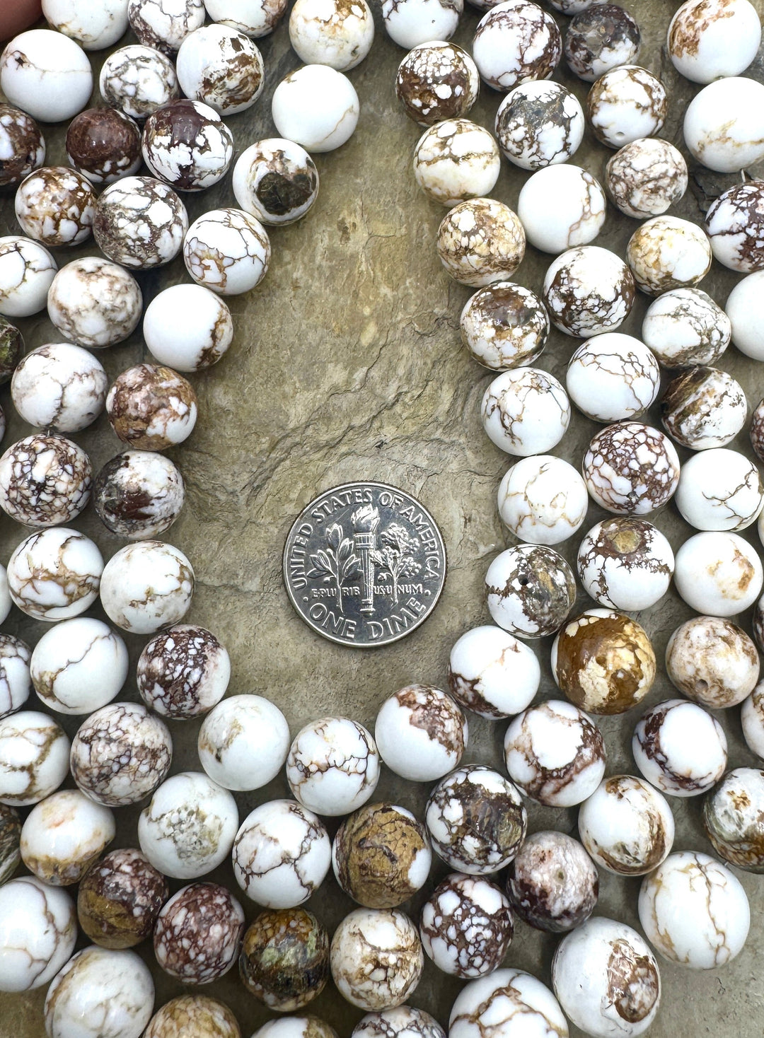 RARE Arizona Wild Horse Handcut Round Beads 9-10mm 16 Inch