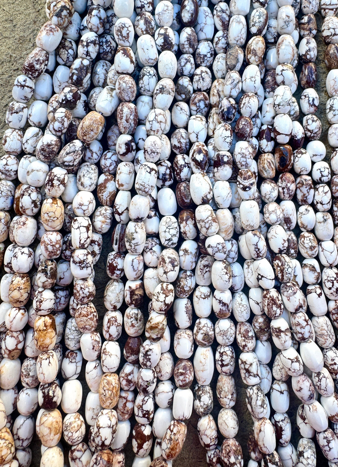 RARE Arizona Wild Horse Handcut Rounded Rice Beads 5x9mm 16