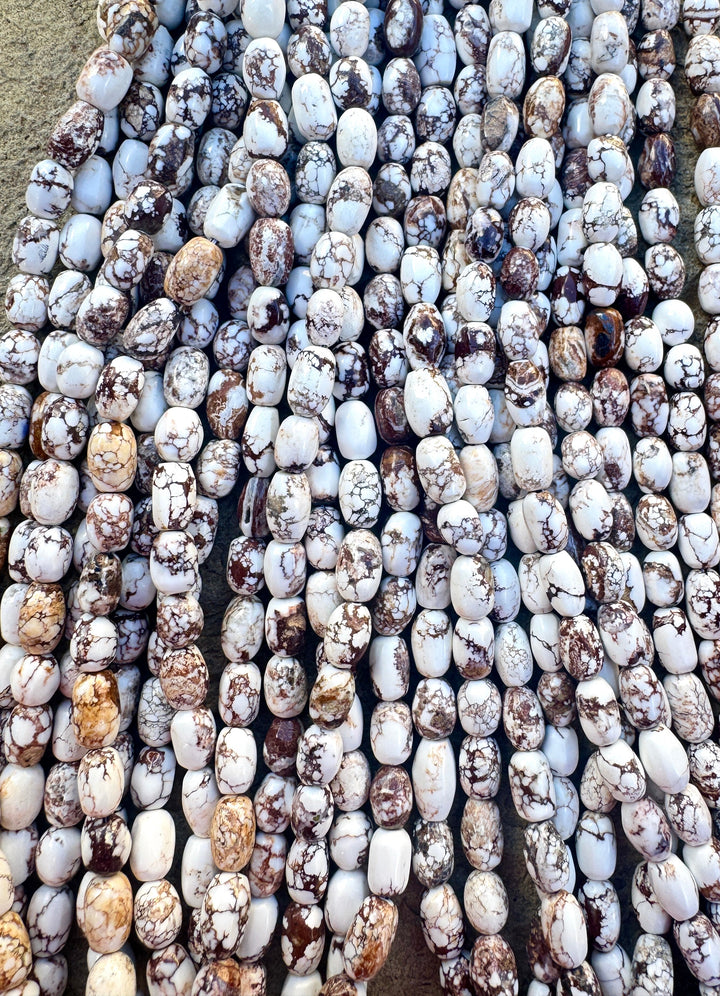 RARE Arizona Wild Horse Handcut Rounded Rice Beads 5x9mm 16