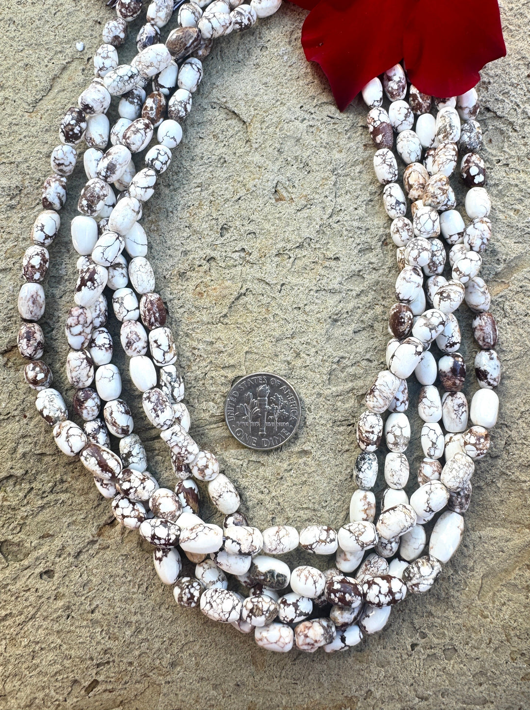 RARE Arizona Wild Horse Handcut Rounded Rice Beads 5x9mm 16