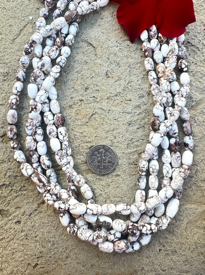 RARE Arizona Wild Horse Handcut Rounded Rice Beads 5x9mm 16