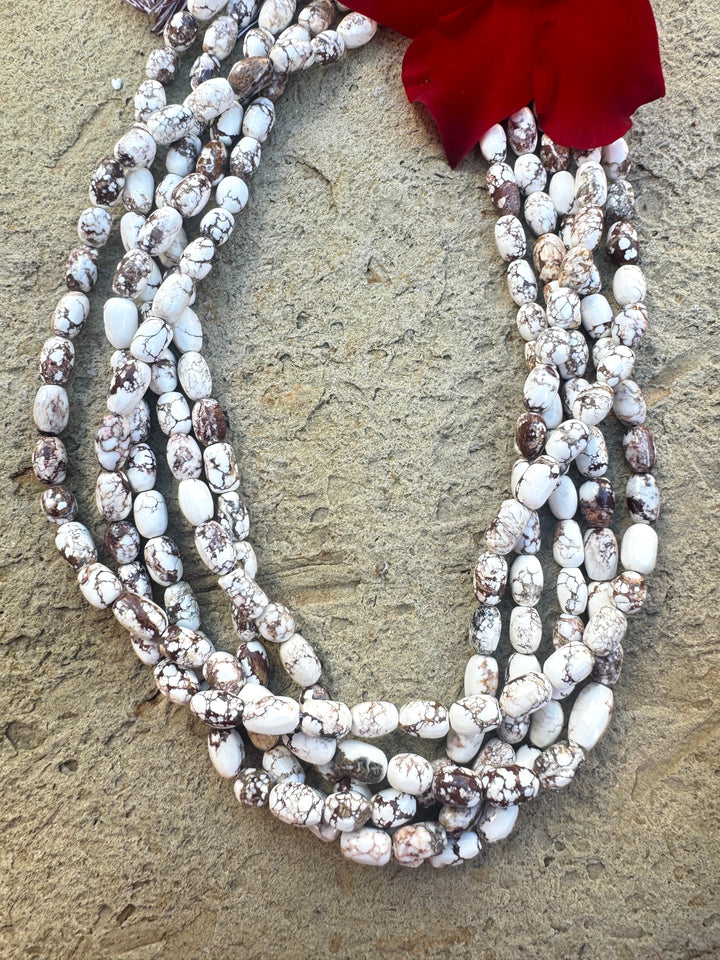 RARE Arizona Wild Horse Handcut Rounded Rice Beads 5x9mm 16