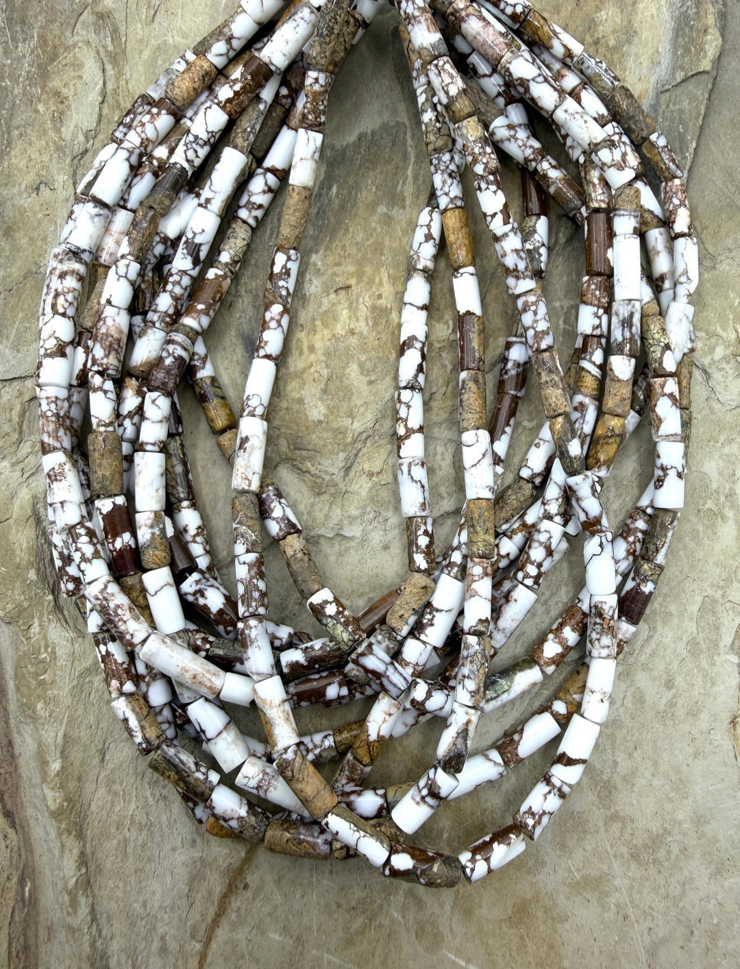 RARE Arizona Wild Horse Handcut Tube Beads 4x9mm 12 Inch