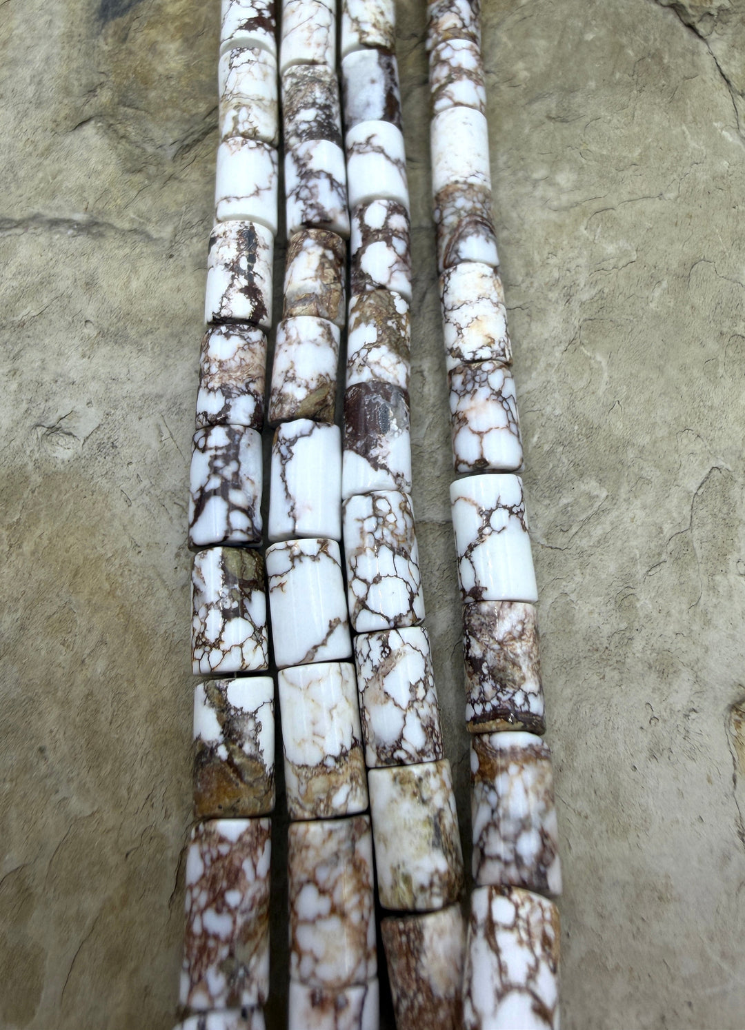 RARE Arizona Wild Horse Handcut Tube Beads 8x10mm 16 Inch