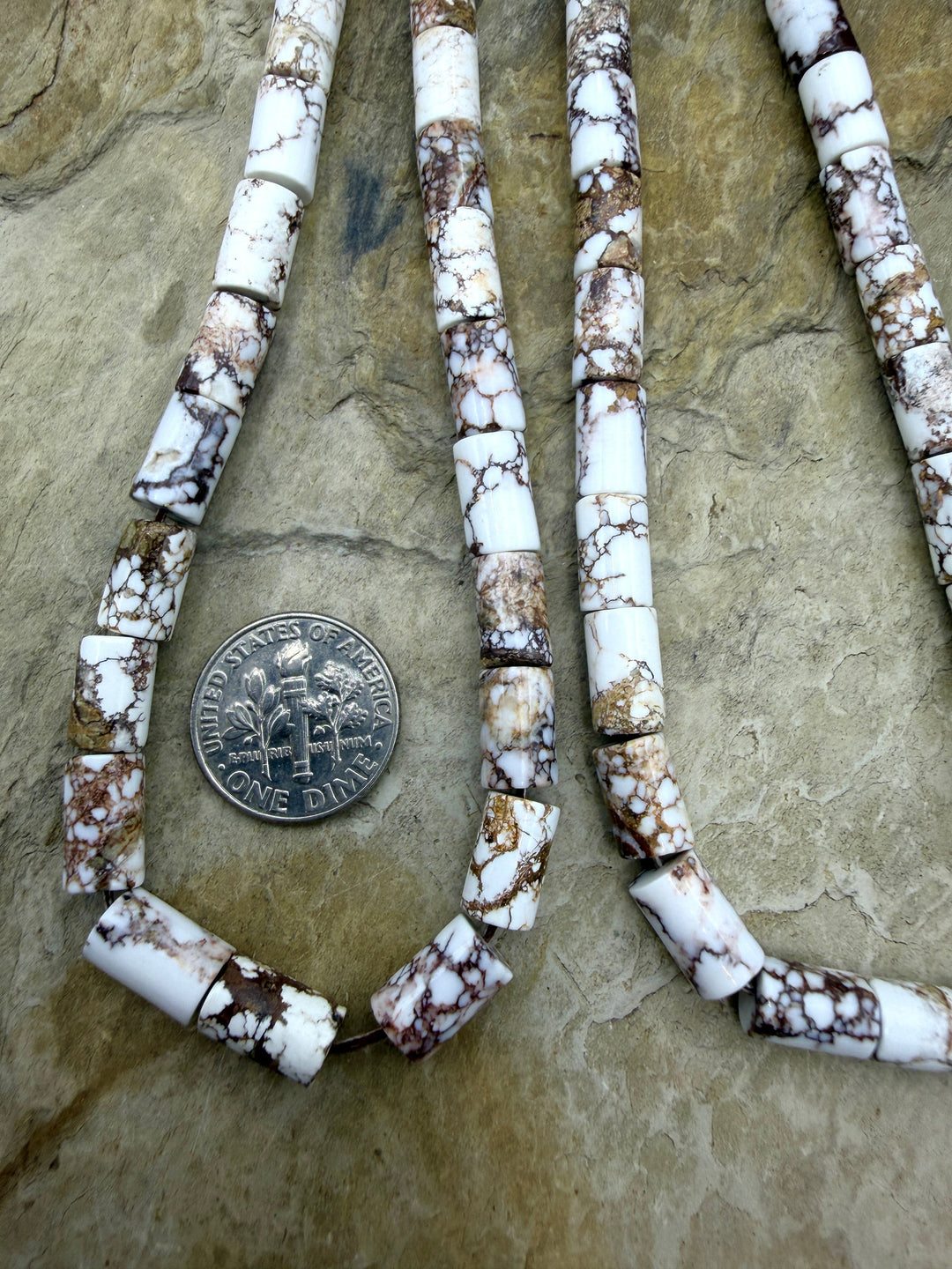 RARE Arizona Wild Horse Handcut Tube Beads 8x10mm 16 Inch