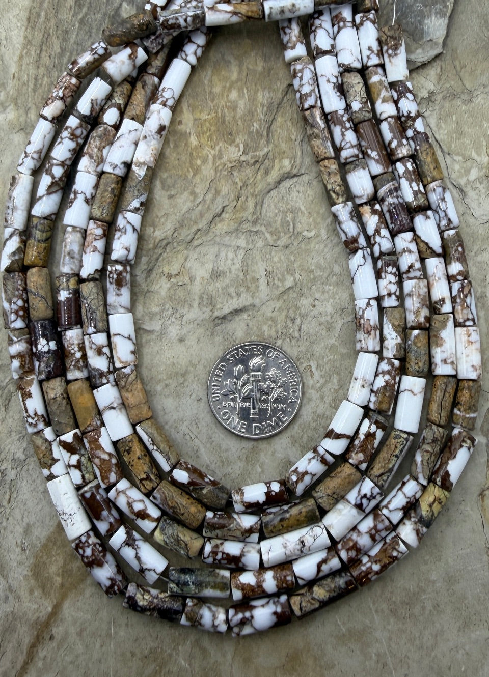 RARE Arizona Wild Horse HandcutTube Beads 4x9mm 12 Inch