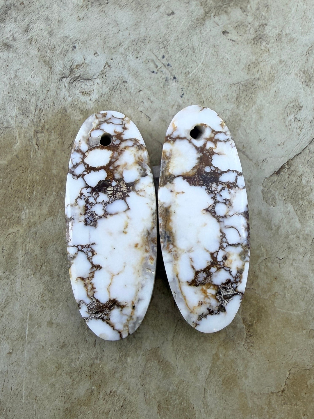 RARE Arizona Wild Horse Matching Earring Slab Bead Pair