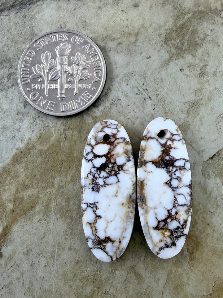 RARE Arizona Wild Horse Matching Earring Slab Bead Pair