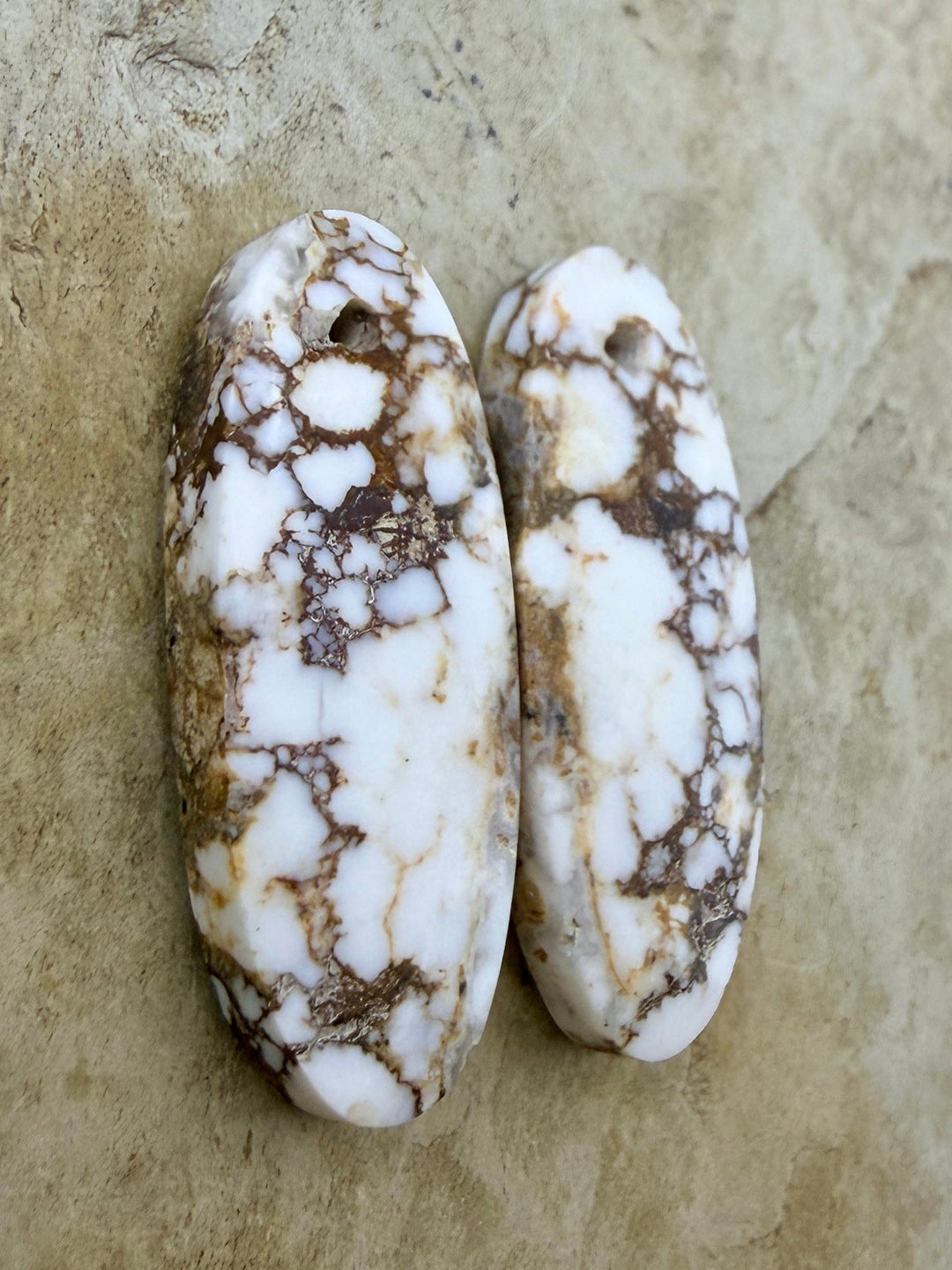 RARE Arizona Wild Horse Matching Earring Slab Bead Pair