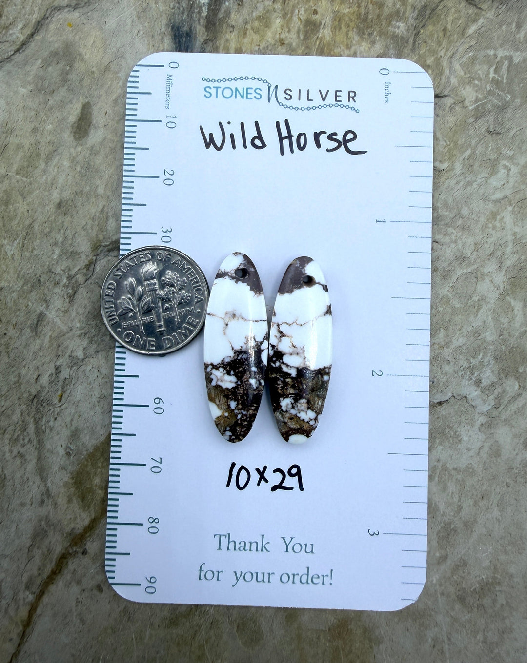 RARE Arizona Wild Horse Matching Earring Slab Bead Pair