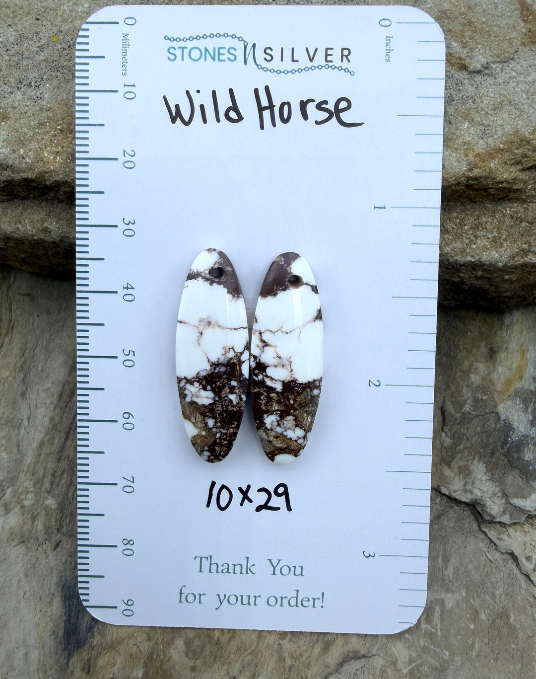 RARE Arizona Wild Horse Matching Earring Slab Bead Pair