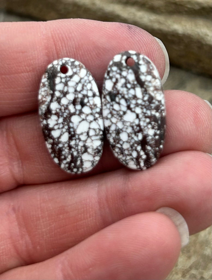 RARE Arizona Wild Horse Matching Earring Slab Bead Pair