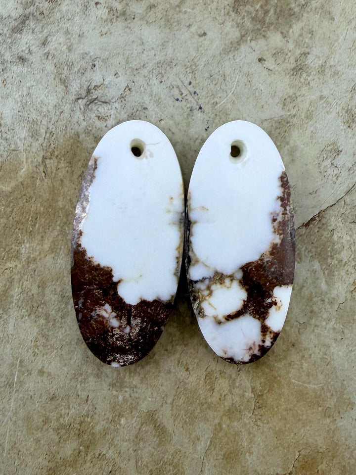 RARE Arizona Wild Horse Matching Earring Slab Bead Pair