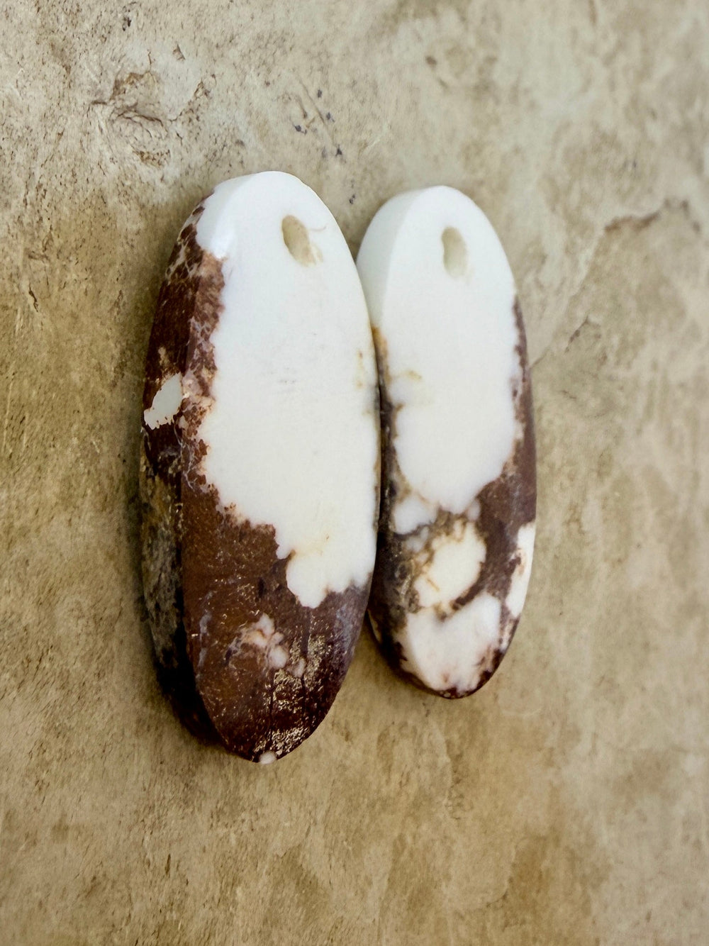 RARE Arizona Wild Horse Matching Earring Slab Bead Pair