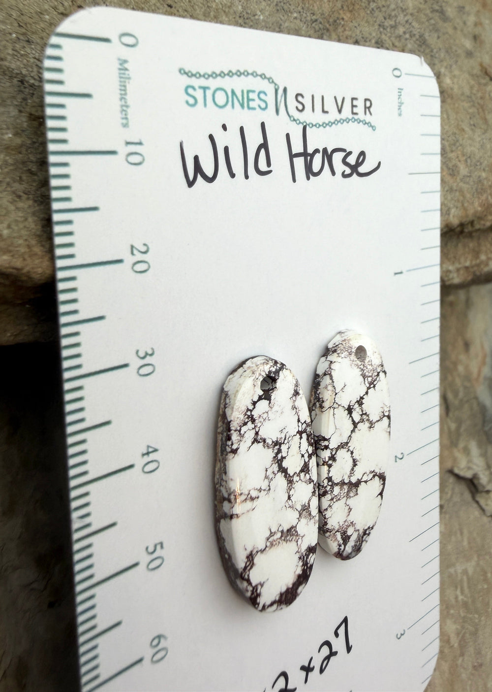 RARE Arizona Wild Horse Matching Earring Slab Bead Pair