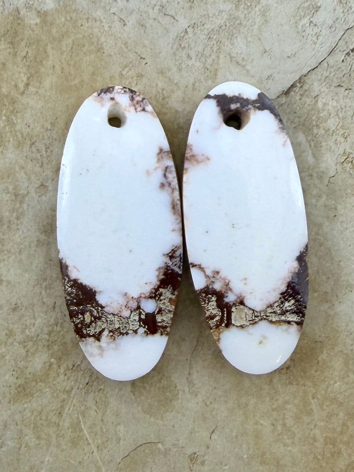 RARE Arizona Wild Horse Matching Earring Slab Bead Pair