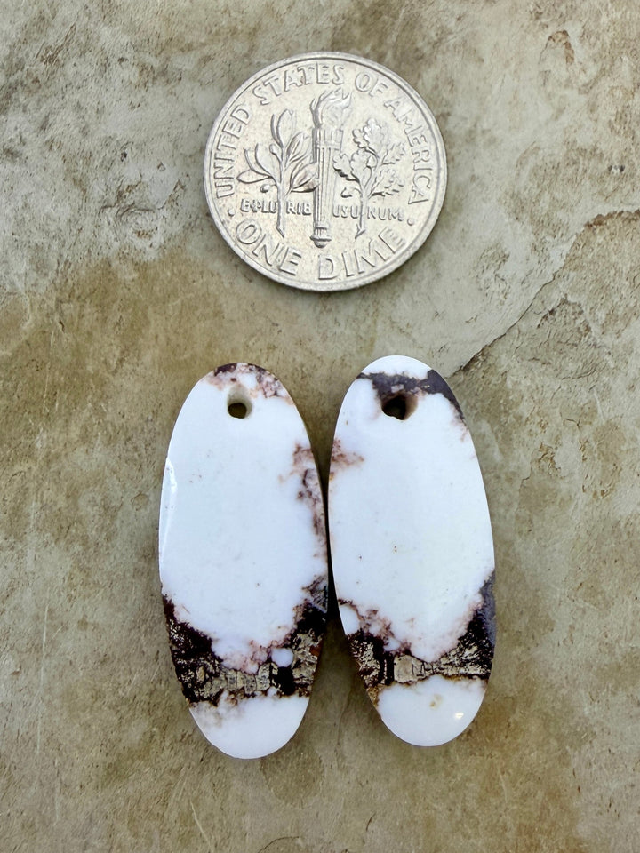 RARE Arizona Wild Horse Matching Earring Slab Bead Pair