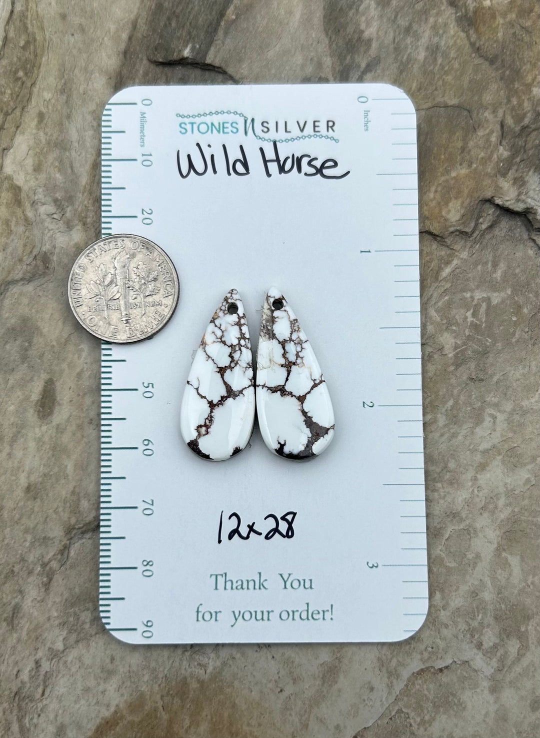 RARE Arizona Wild Horse Matching Earring Slab Bead Pair