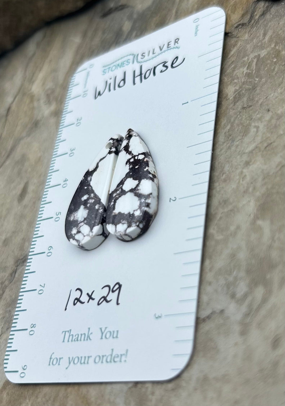 RARE Arizona Wild Horse Matching Earring Slab Bead Pair