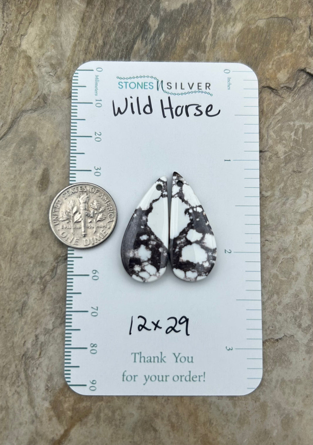 RARE Arizona Wild Horse Matching Earring Slab Bead Pair
