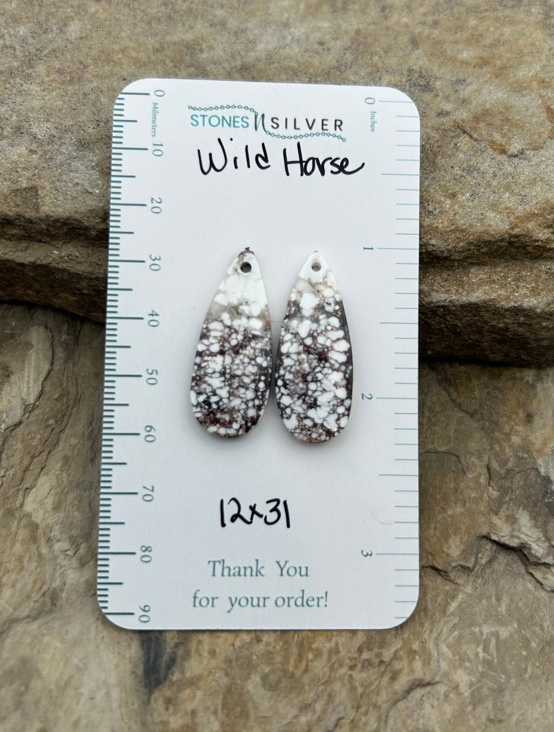 RARE Arizona Wild Horse Matching Earring Slab Bead Pair