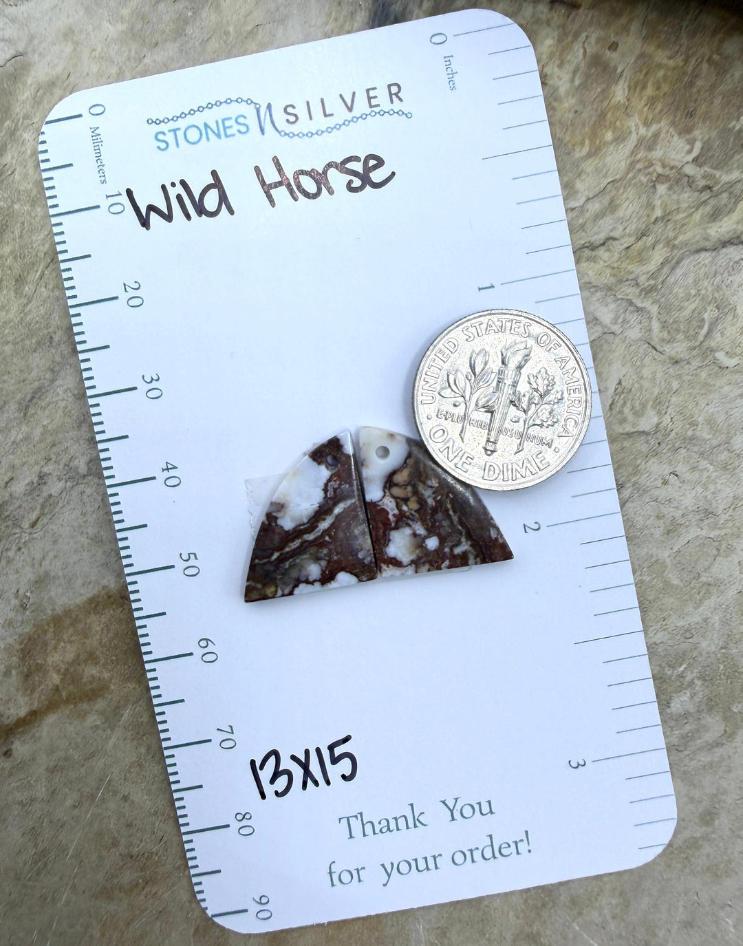RARE Arizona Wild Horse Matching Earring Slab Bead Pair