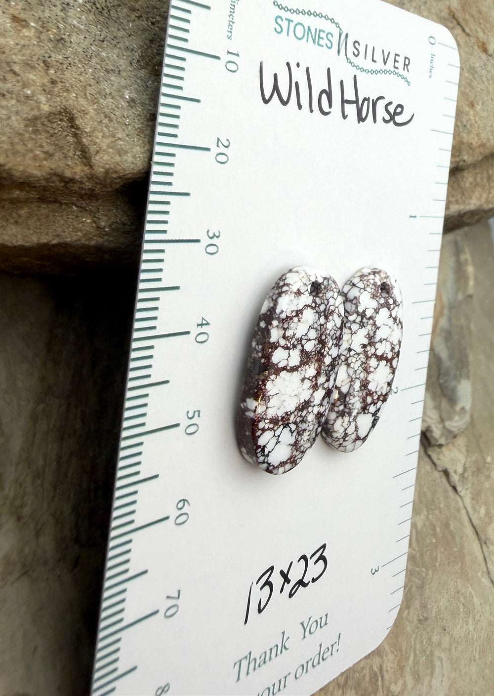 RARE Arizona Wild Horse Matching Earring Slab Bead Pair