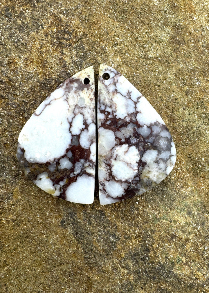 RARE Arizona Wild Horse Matching Earring Slab Bead Pair