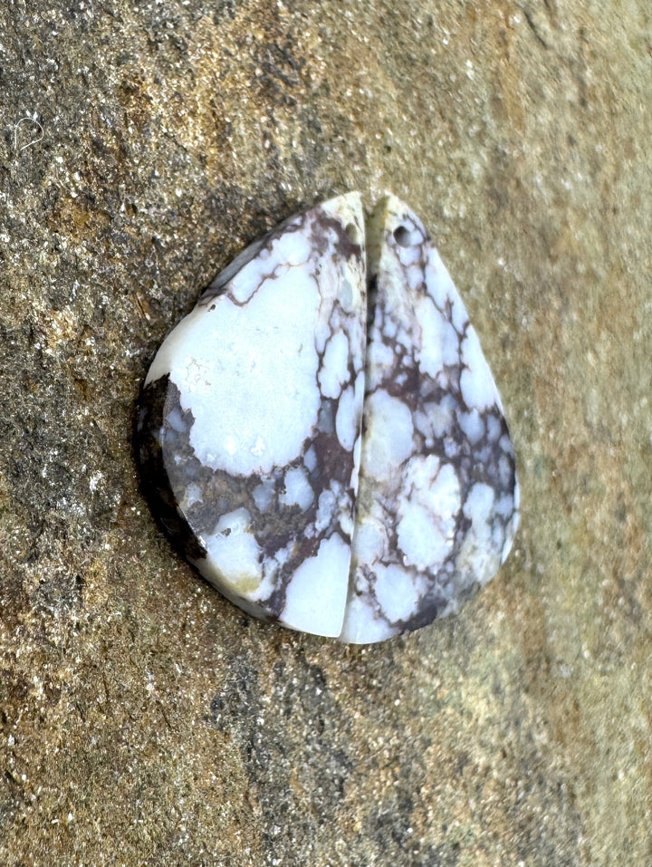 RARE Arizona Wild Horse Matching Earring Slab Bead Pair